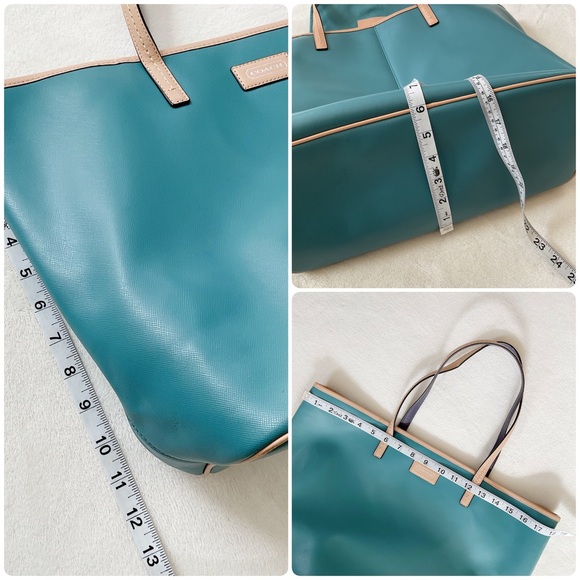 Coach Park Metro Tote Bag Saffiano Leather F24341 Dark Teal - Picture 16 of 16